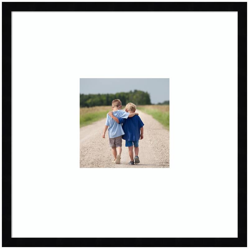 Kate and Laurel Svelte Noir Black Photo Frame - 20x20 matted to 8x8 - Black