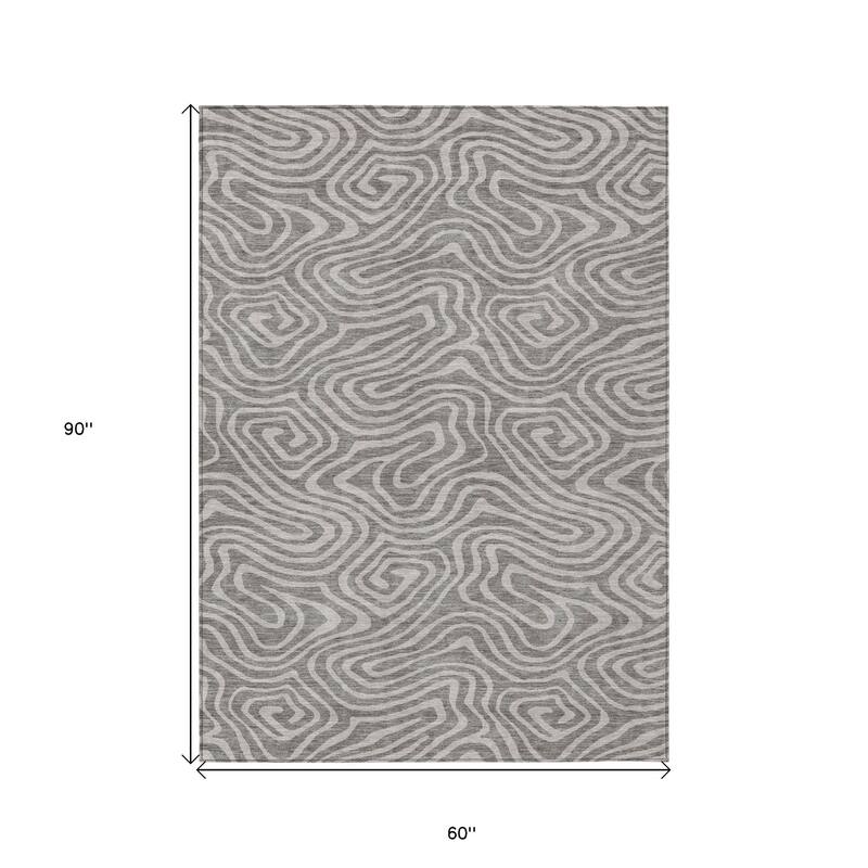 HomeRoots Abstract Transitional Rectangle Outdoor Rug