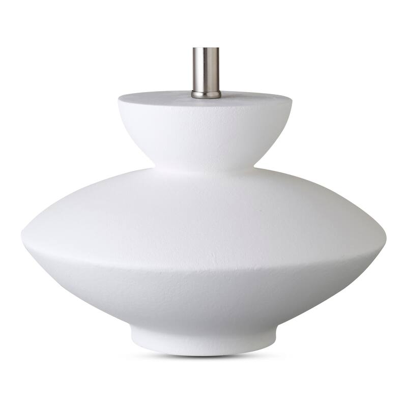 Aurelle Home Modern Geometric Base Table Lamp with Fabric Shade