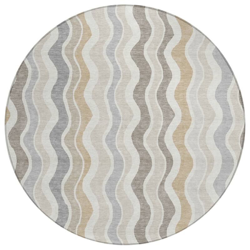 Machine Washable Indoor/ Outdoor Funky Stripe Chantille Rug