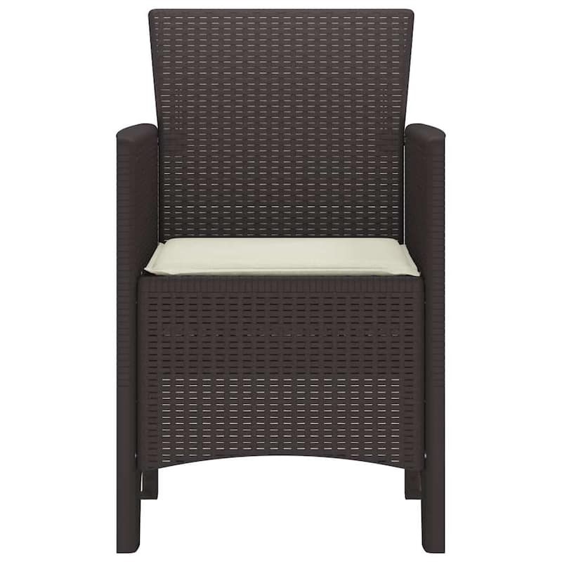 vidaXL Garden Chair 2/4 pcs Anthracite/Brown/White 53 x 49 x 85 cm PP - 53 x 49 x 85 cm