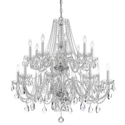 Traditional Crystal 16 Light Clear Spectra Crystal Chandelier - 37'' W x 34'' H