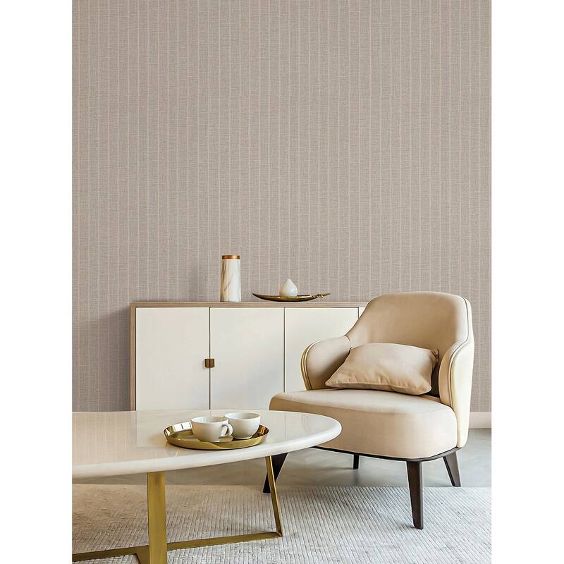 York Wallcoverings Cording Stripe Smoke Wallpaper
