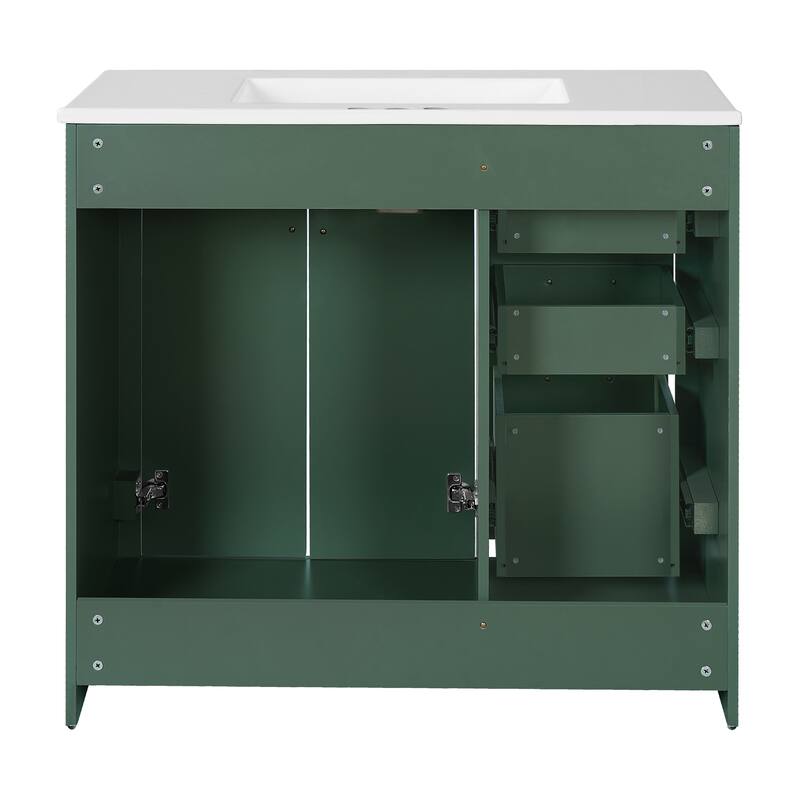 72'' Freestanding Bathroom Vanity with Integrated White Ceramic Sink - 72'' x 18.3'' x 33.7''