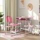 preview thumbnail 7 of 12, Study Desk and Chair Set for Kids with Adjustable Height, Tiltable Desktop, and Organized Storage