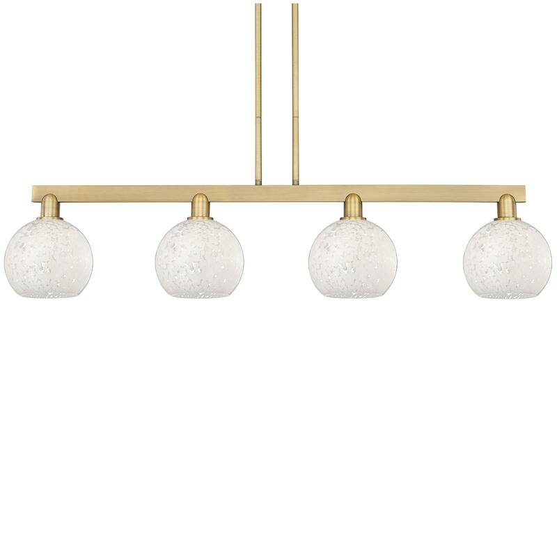 Innovations Lighting 716-4I-11-51 White Mouchette Linear White - Brushed Brass / White Mouchette