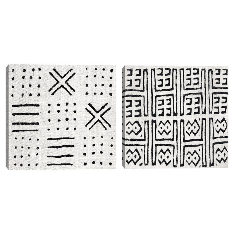 Mudcloth White II-VII by Ellie Roberts Canvas Art Prints