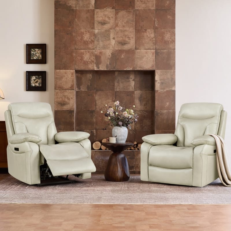 Spruce & Spring Dual Motor Power Recliner Wall Hugger with Power Headrest