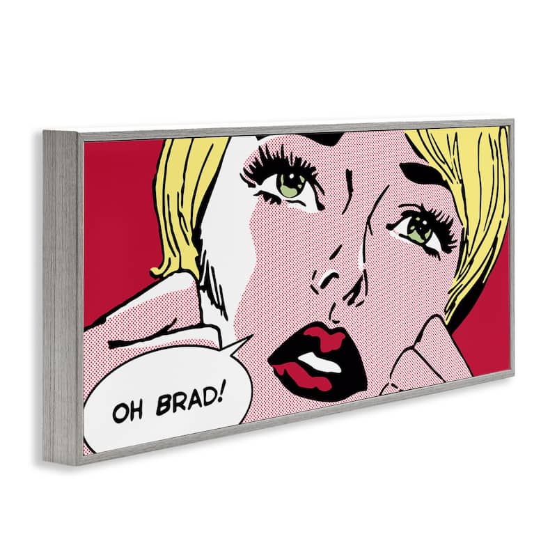 Stupell Iconic Pop Comic Woman Framed Giclee Art Design By Sheila B.