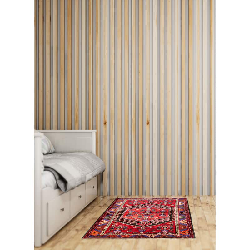 ECARPETGALLERY Hand-knotted Andelz Red Wool Rug - 4'3 x 6'10