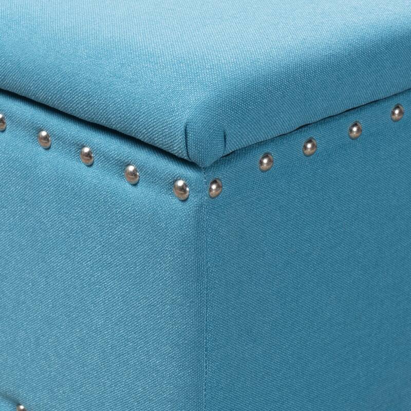 Tatiana Contemporary Fabric Storage Ottoman with Nailhead Trim by Christopher Knight Home
