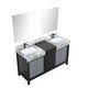 preview thumbnail 78 of 157, Lexora Zilara Bathroom Vanity Complete Set in Black and Grey with Faucet
