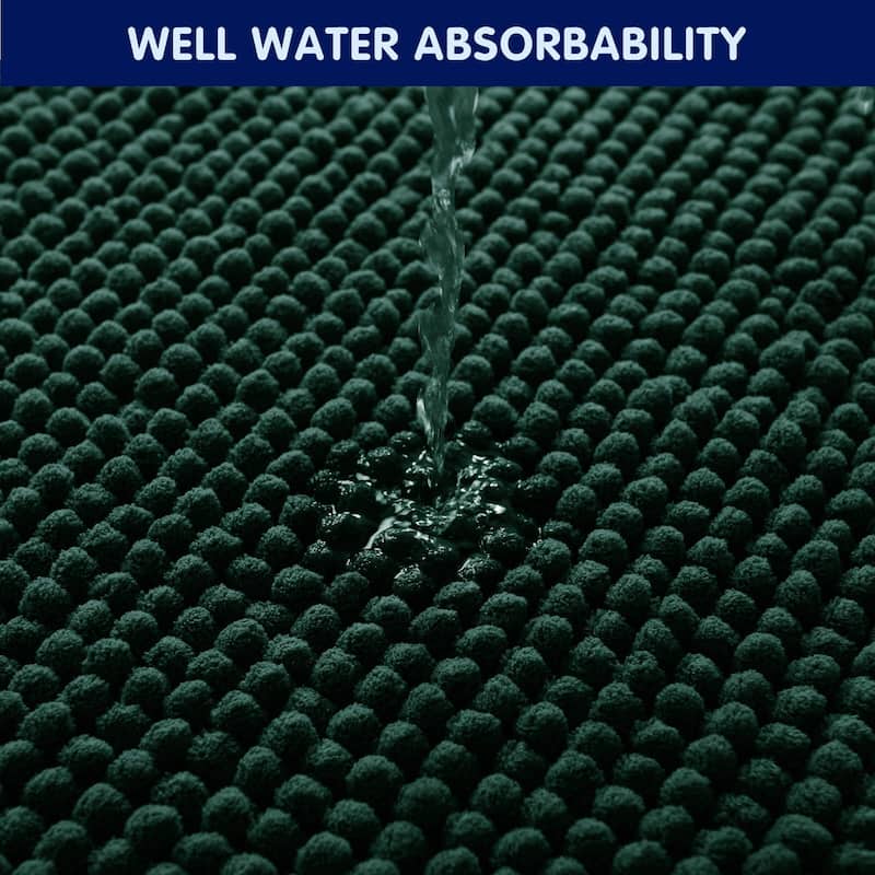 Subrtex Chenille Soft Rugs Super Water Absorbing Shower Mats