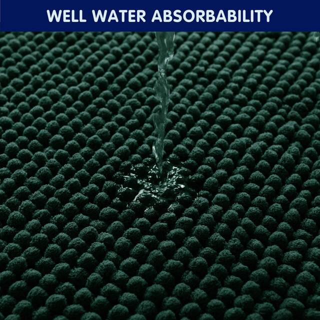 Subrtex Chenille Soft Rugs Super Water Absorbing Shower Mats