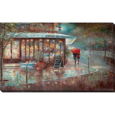 "Cafe Du Marche" by Ruane Manning Print on Canvas