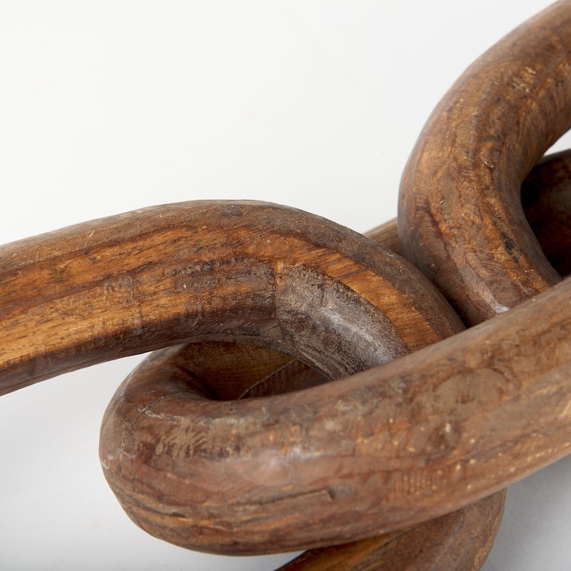 Tayla Large Black-Brown Wood Chain Link - 9.5L x 2.0W x 21.0H
