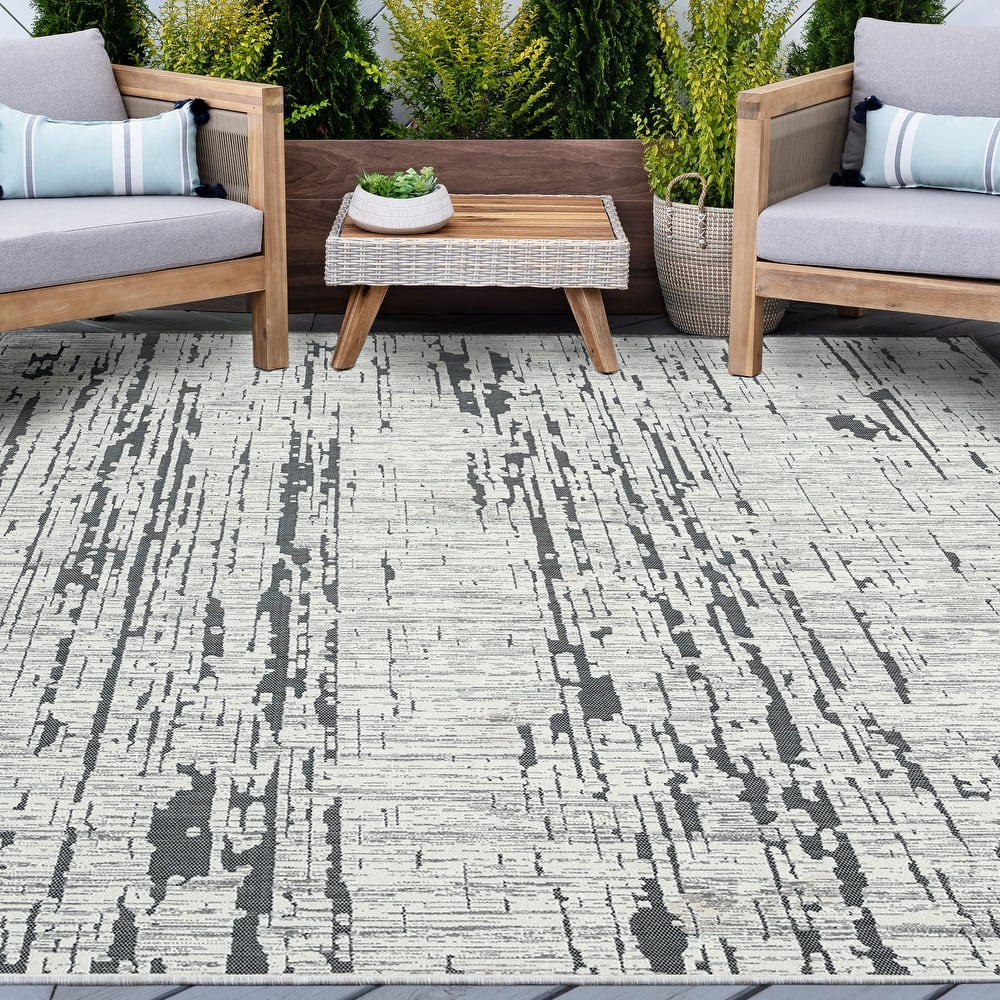 Cruise Industrial Stripe Indoor/Outdoor Area Rug