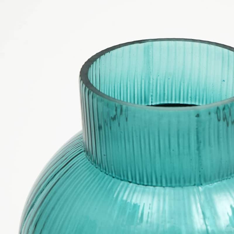 Modern Funnel Flare Glass Vase - 5x10 Inch Small Vase for Floral Arrangements & Contemporary Decor