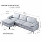 preview thumbnail 23 of 56, OVIOS Mid-Century SUEDE Leather Chaise Reversible Sofa