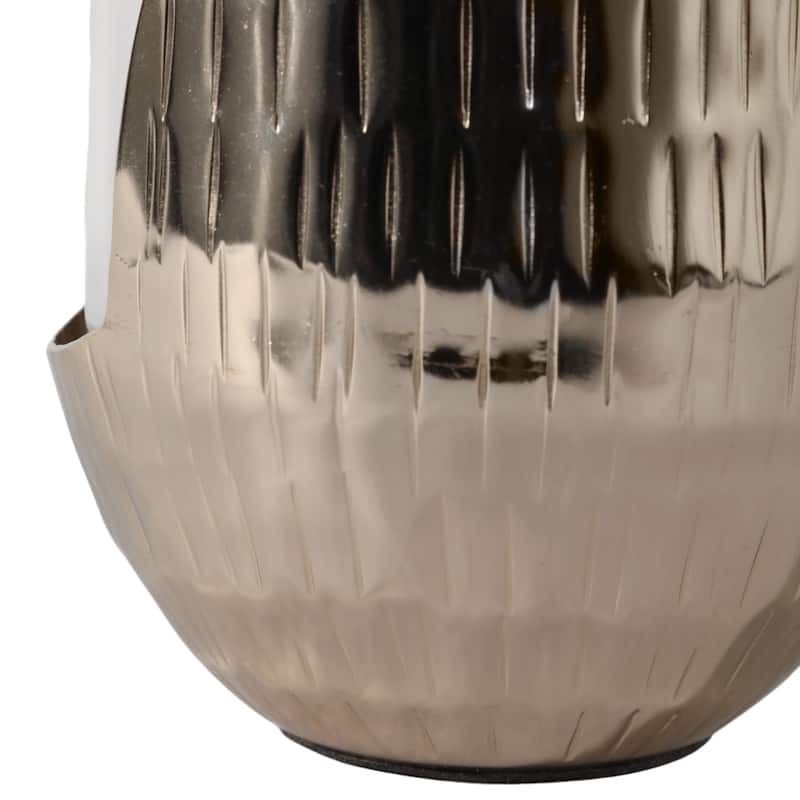 Decorative Glass Hurricane Candle Holder with Metal Base - Gold & Clear