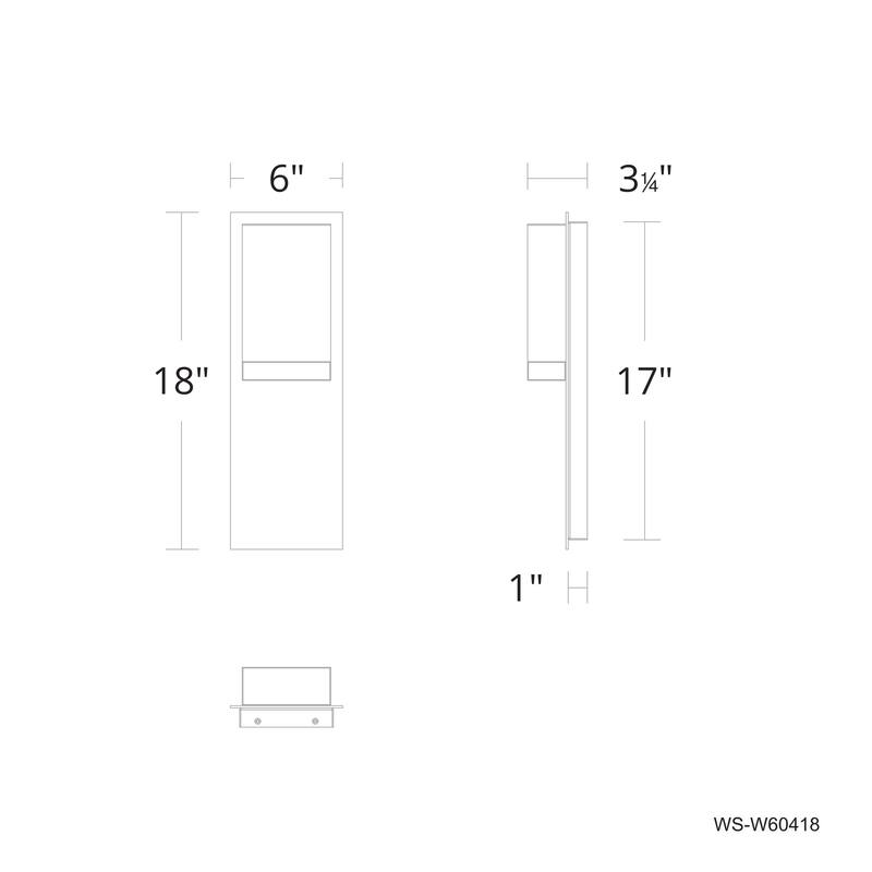 Draped 12in LED Outdoor Wall Light Selectable CCT 2700-3000-3500-4000K set to 2700K in Black