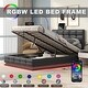 preview thumbnail 3 of 16, Full Size Tufted Upholstered Platform Bed with Hydraulic Storage System,PU Storage Bed with LED Lights and USB charger