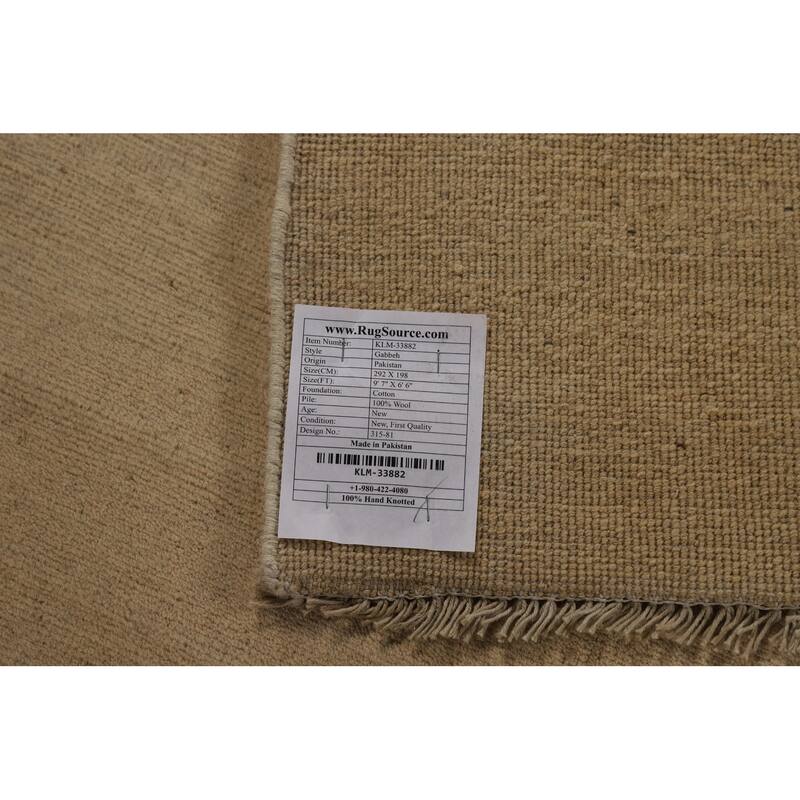 Modern Gabbeh Oriental Area Rug Hand-Knotted Wool Carpet - 6'6" x 9'7"