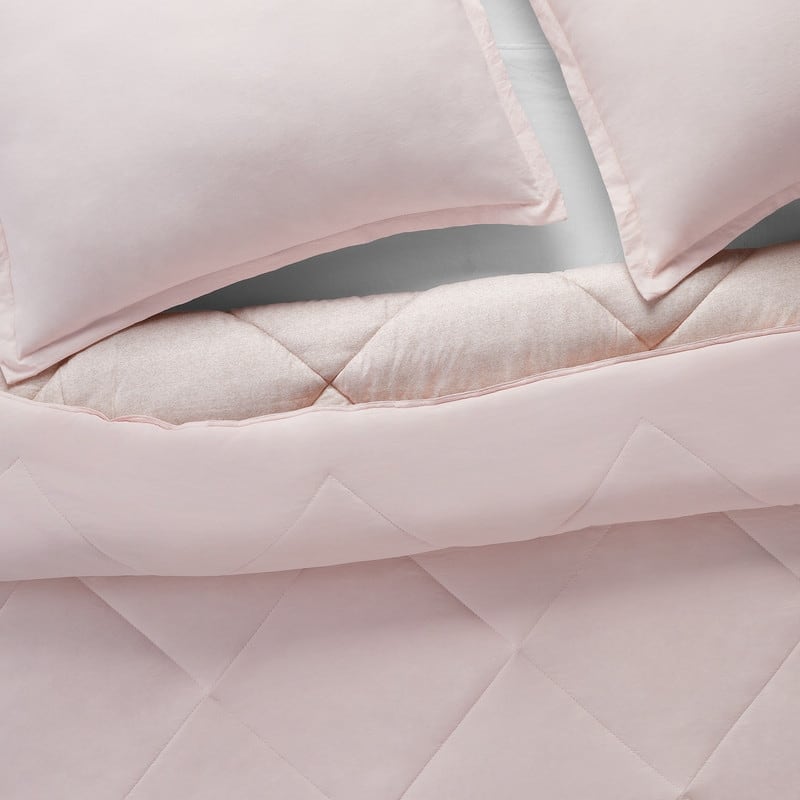 Serta Supersoft Cooling Bed Set, Reversible Bedding Comforter and Solid Sheet Set