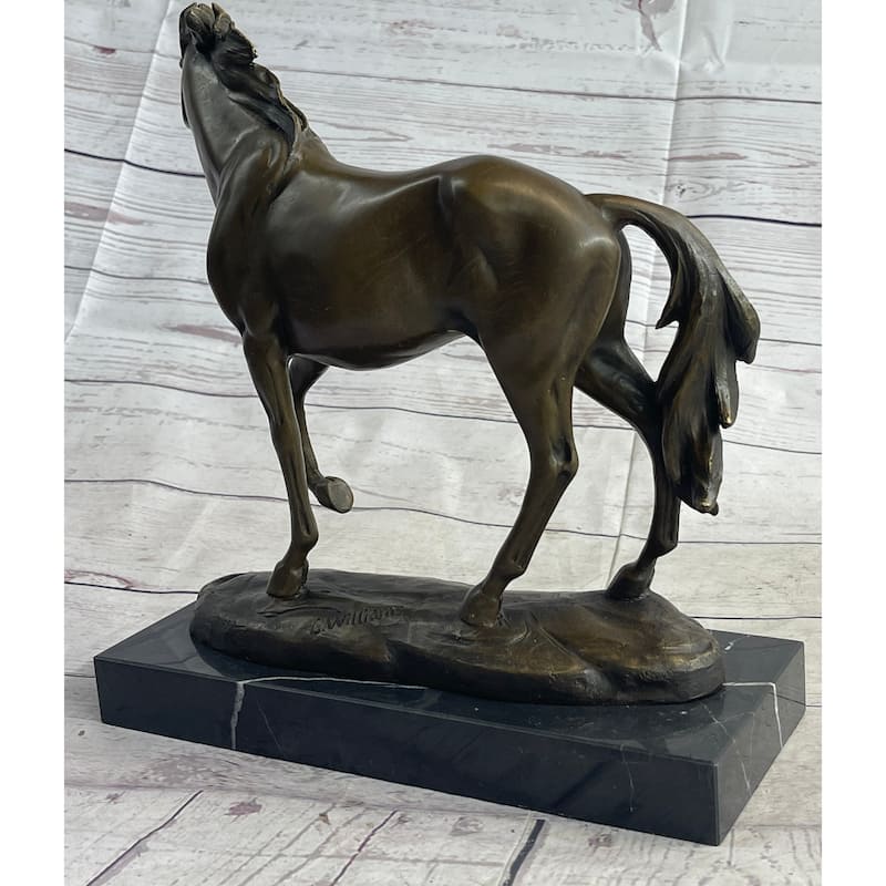 Large Arabian Horse Bronze Sculpture Statue By Williams Figurine Figure Decor