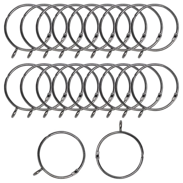 20 x Satin Silver Finish Metal Curtain Rings For 19mm Diameter Poles 