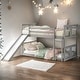 preview thumbnail 2 of 25, Built-in Design Twin over Twin Bunk Bed with Slide and Ladder,House Shape Design