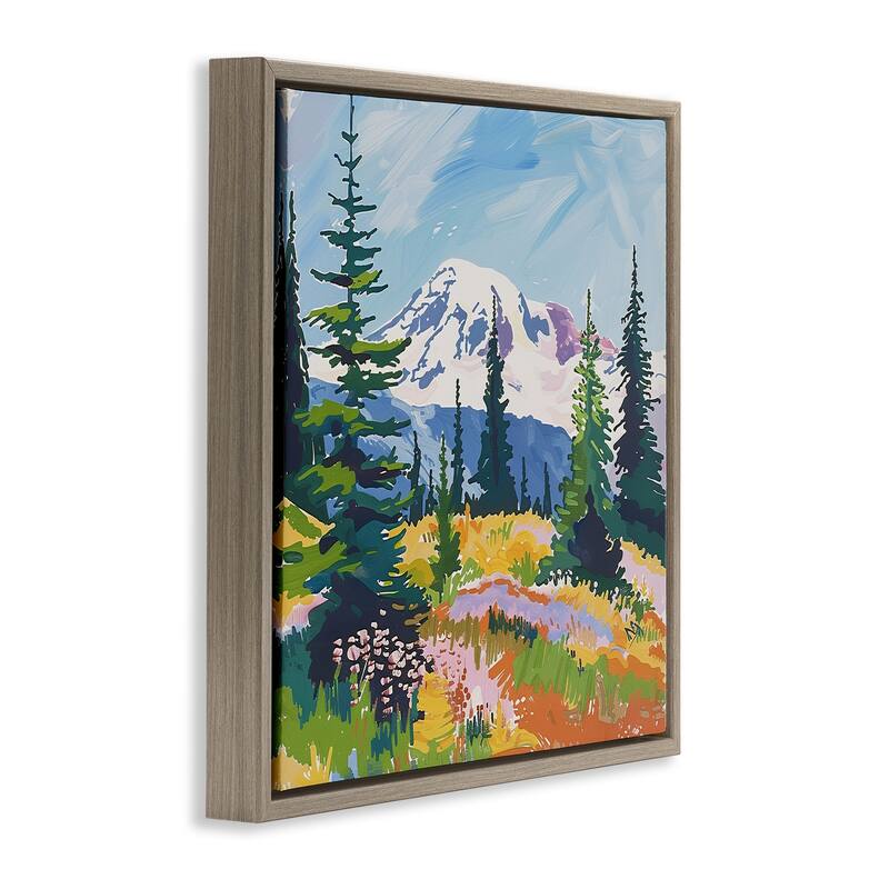 Stupell Peaceful Mountain Valley Scenery Framed Floater Canvas Wall Art Design By Walker Noble