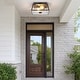 preview thumbnail 15 of 21, 2-Light Black Outdoor Farmhouse Flush Mount Ceiling Light