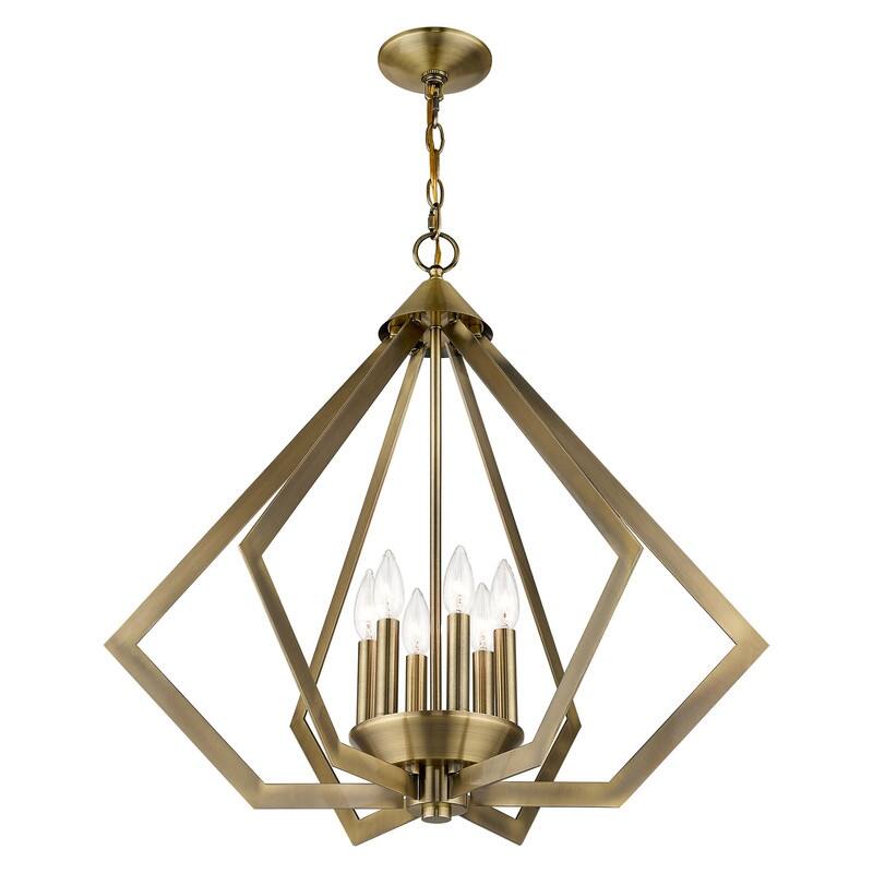 Livex Lighting 6-light Antique Brass Indoor Chandelier, 40926-01 - 26" DIA 25" H
