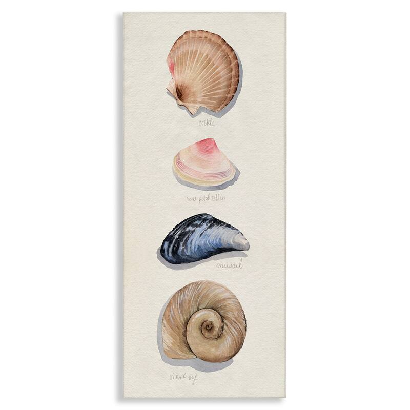Stupell Nautical Sea Shells over Soft Beige Sand Canvas Wall Art - Brown - 17 x 40
