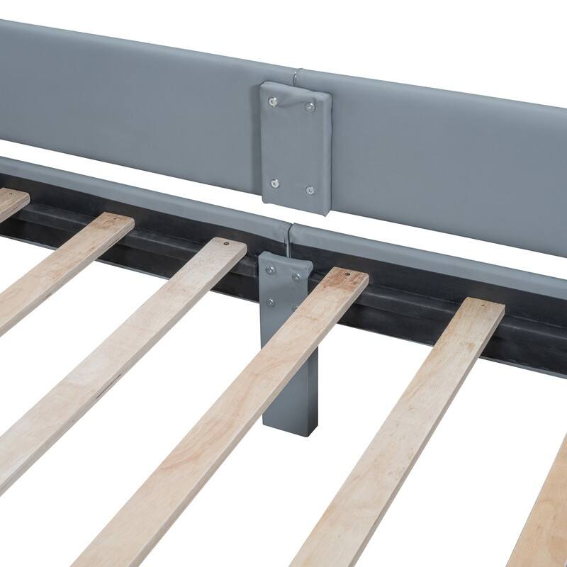 Queen Size/Twin XL Size Upholstered Platform Bed Frame with Hydraulic Storage System, Drawer,Shelves and UPS Ports