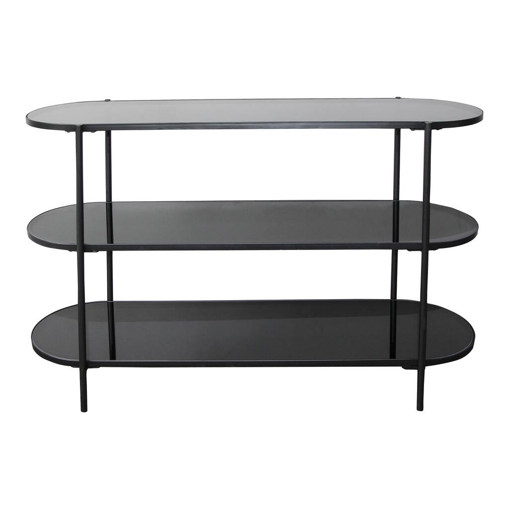 Aurelle Home Modern Metal and Glass Rounded Console Table