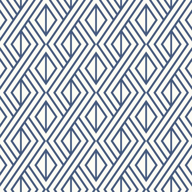 Seabrook Designs Diamond Weave Non-Woven Unpasted Wallpaper - 20.9 in. W x 33 ft. L - 20.9 in. W x 33 ft. L - Navy Blue