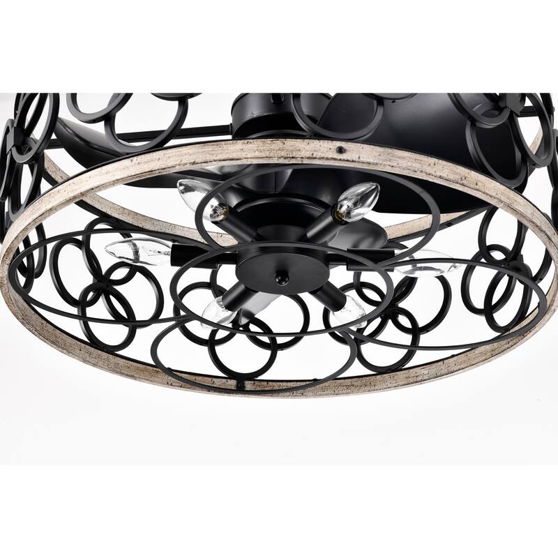 Luo 25 Inch Matte Black Finish Fandelier with Remote