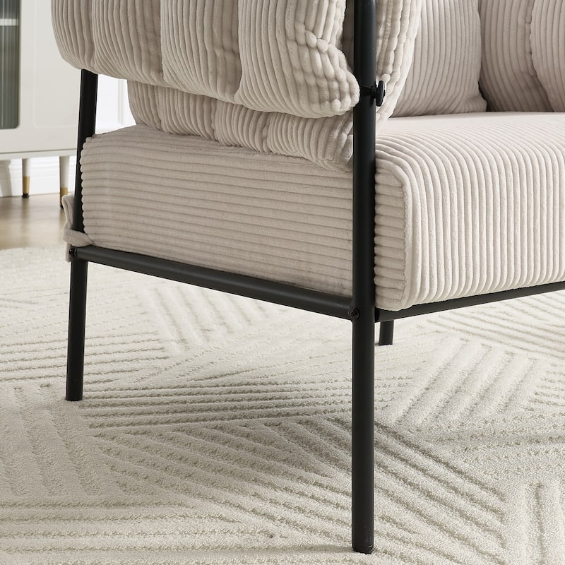 Simple Side Chair Office Chair Coffee Chair with Metal Legs, Creamy White Padded Chair Reception Chair