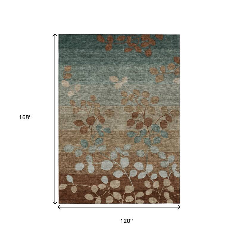 HomeRoots Floral Transitional Rectangle Outdoor Rug