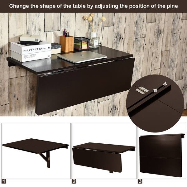 Gymax Wall Mounted Drop Leaf Table Folding Kitchen Dining Desk 28263200 Gymax Wall Mounted Drop Leaf Table
