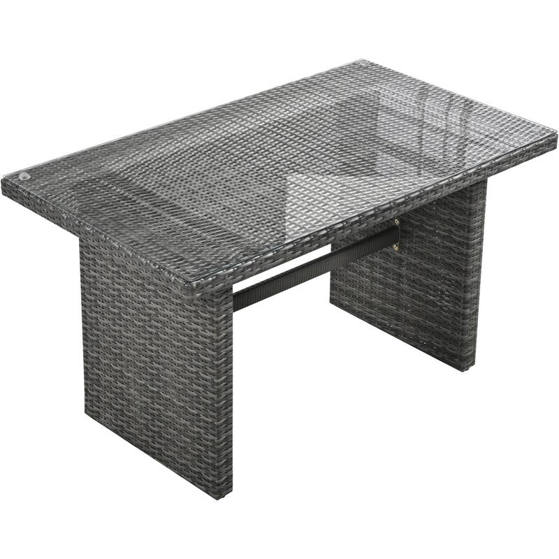 6-Piece Outdoor Wicker Patio Sofa Set with Table and Storage