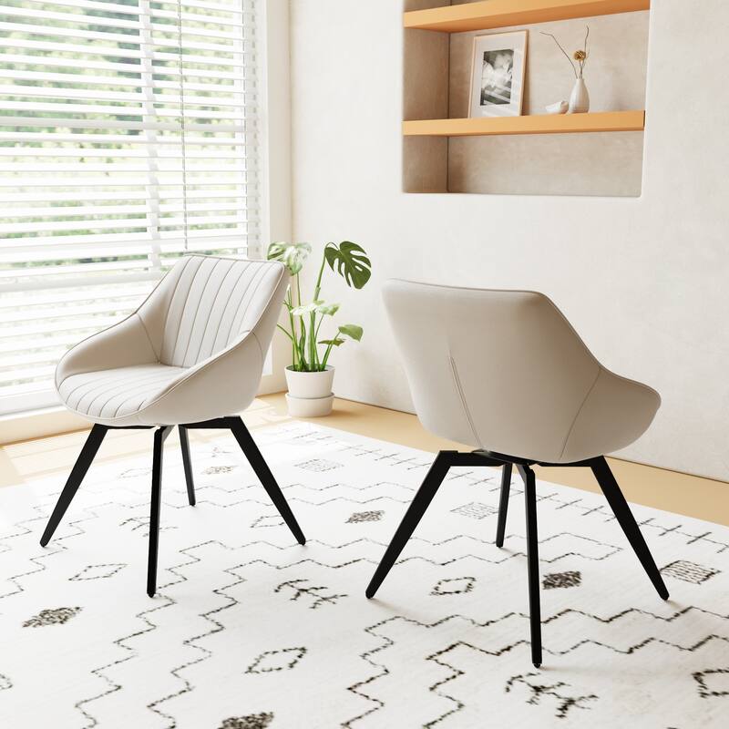 Set Of 2 Dining Chairs With Metal Legs