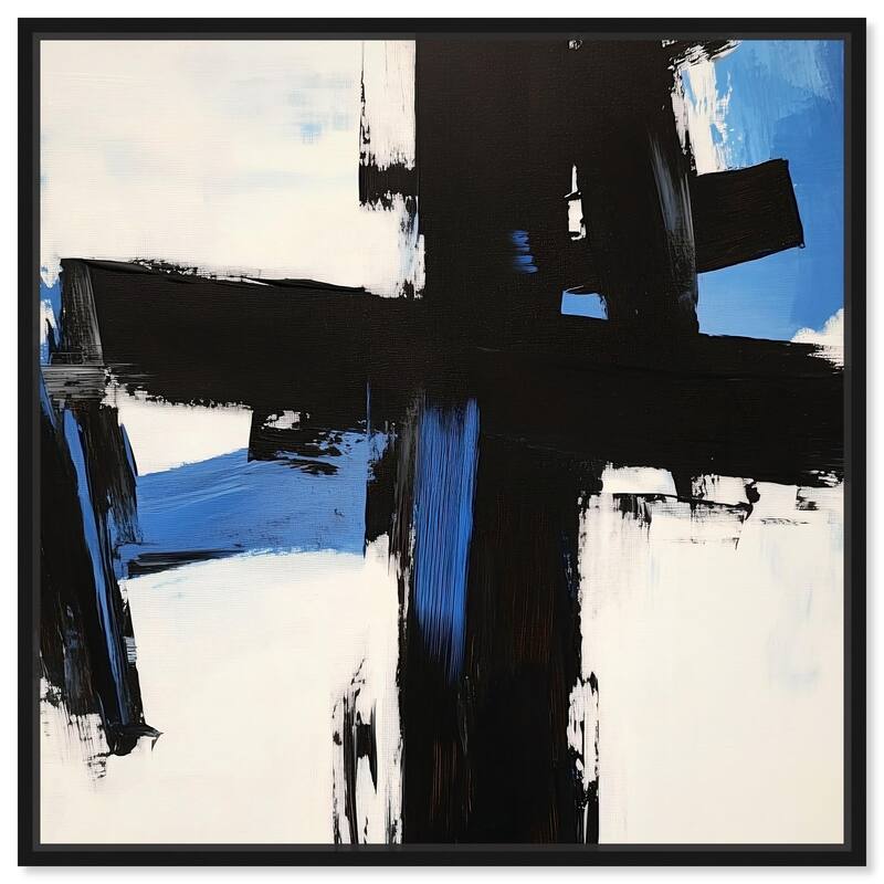 Blue Streak II Canvas by Art Remedy - Black - 20" x 20"
