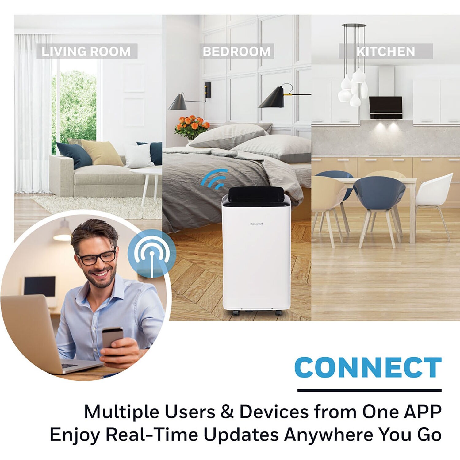 Honeywell 8,000 BTU Smart Wi-Fi Portable Air Conditioner and