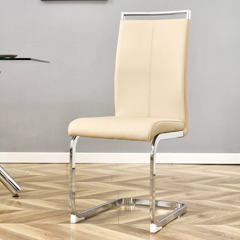 Dining Chairs,PU Faux Leather High Back Side Chair (Set of 4)