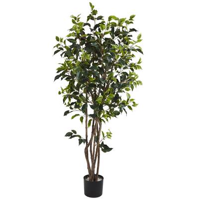 5ft Silk Tree - Victorian Style Bushy Artificial Tree for Home Decor - 5ft.