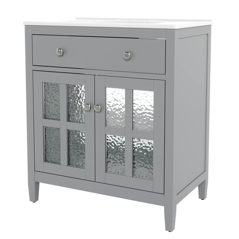 30" Bathroom Vanity with Ceramic Sink