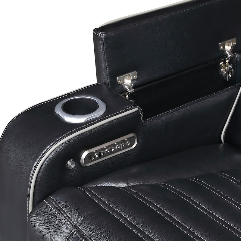 Arbor 73" Leather Power Double Reclining Loveseat with Center Console